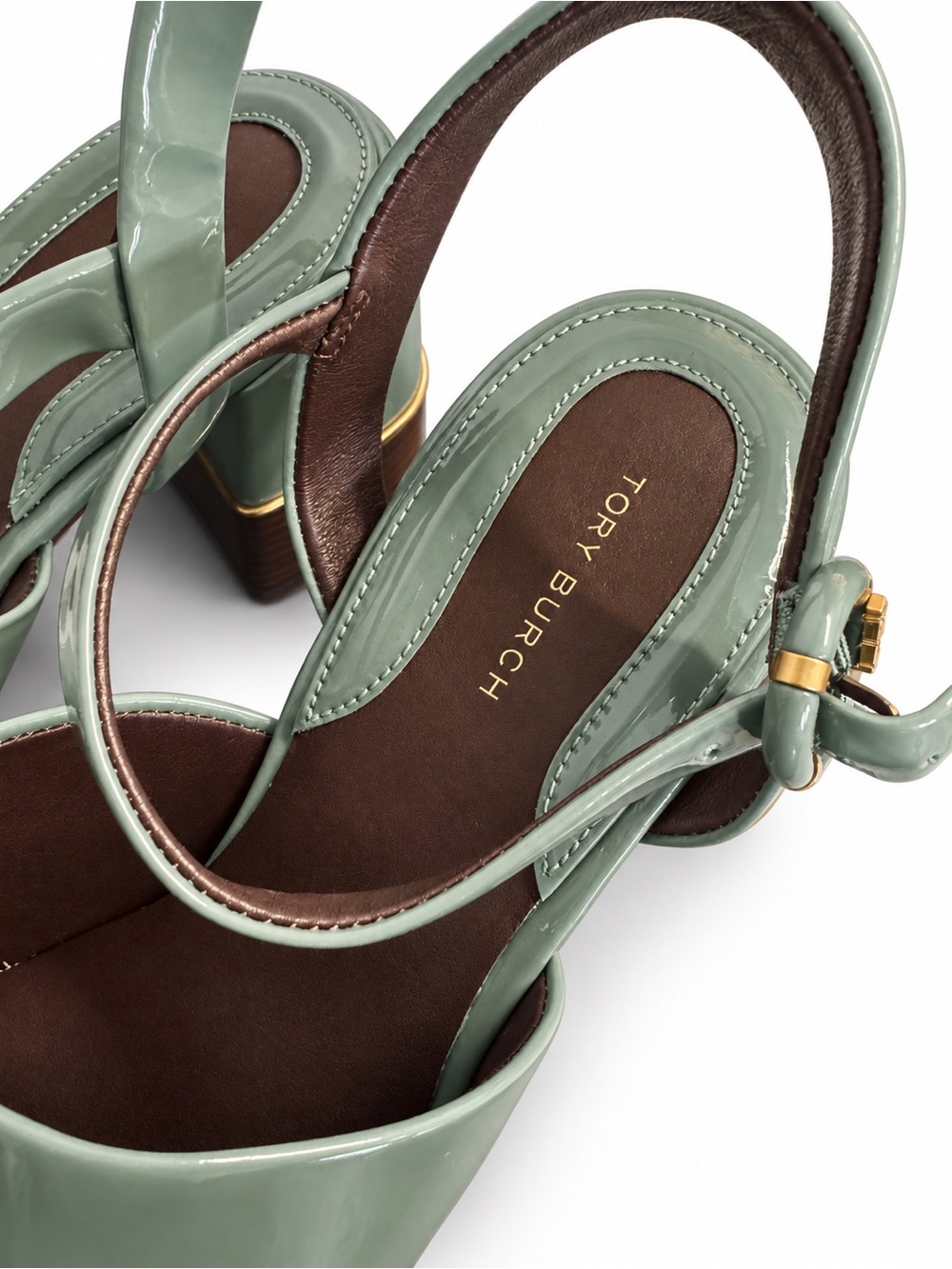 Tory Burch Mint Green Patent Slingback Mules - Picture 8 of 9